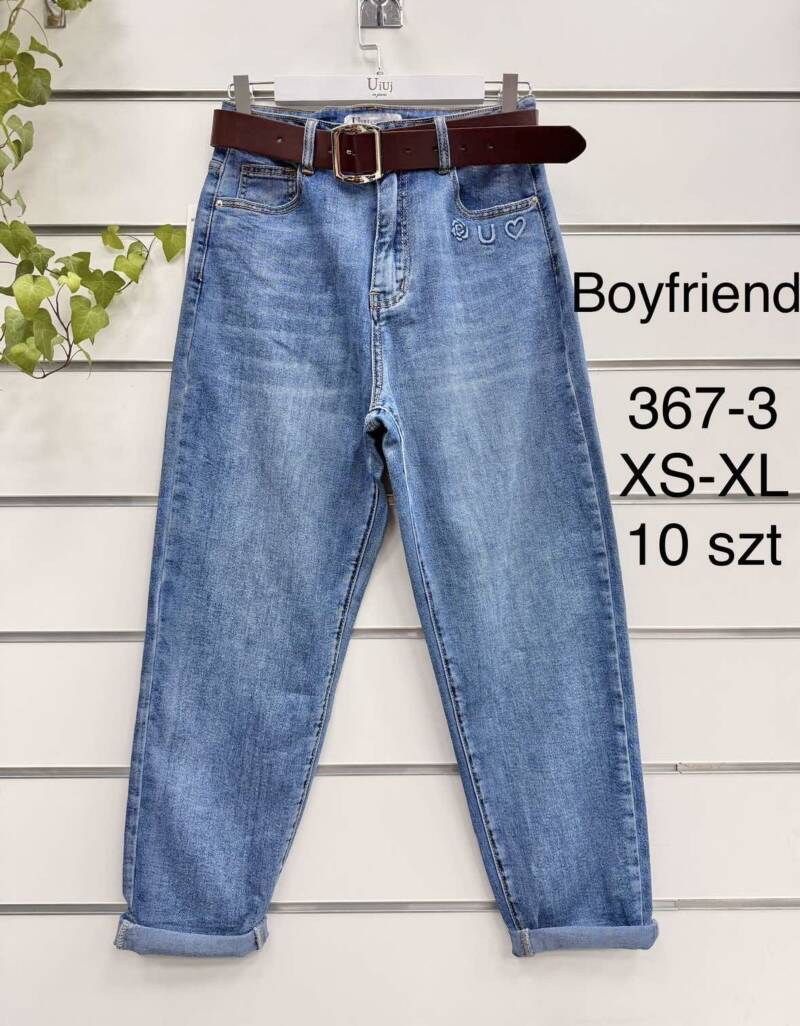 Spodnie damskie jeansy Roz XS-XL, 1 Kolor Paczka 10 szt